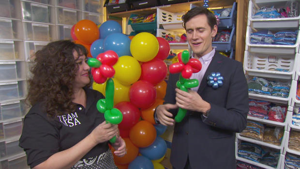 Balloon artist Connie Iden-Monds with Conor Knighton