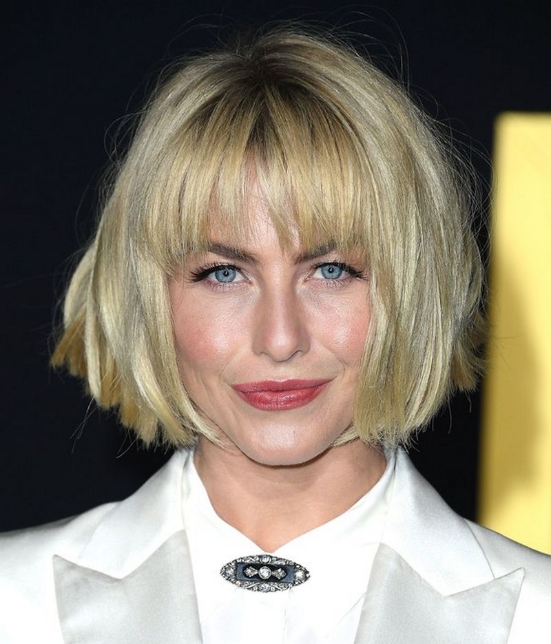 Julianne Hough new hairstyle 2018 is trending again and its breaking the internet as millions of hairstylists are receiving requests to copy and style this new bob hairstyle with bangs.