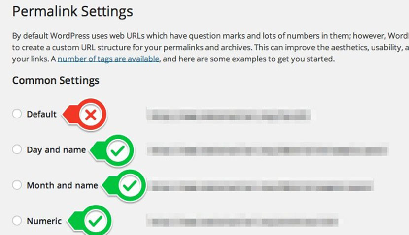 optimize permalinks setting in wordpress