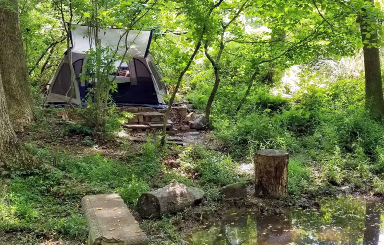 Atlanta Peace Tent with Mini Pond in front