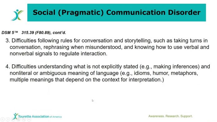 social pragmatic communication disorder