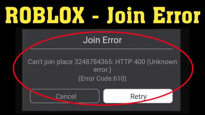 Roblox Error Code 610