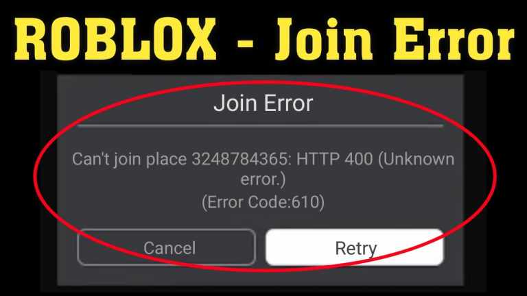 Roblox Error Code 610